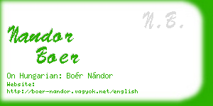 nandor boer business card