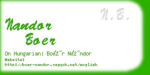 nandor boer business card